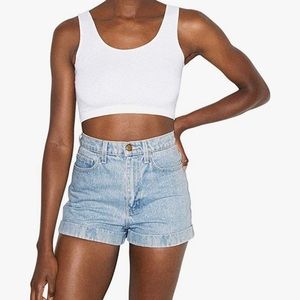 Light wash high waisted American Apparel denim shorts
